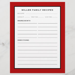 Nom de famille Recette Insertion Noir rouge et b