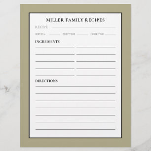 Nom de famille Recette Insertion Sage noir et bl