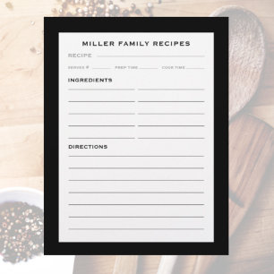 Nom de famille Recette Insertion Simple noir et