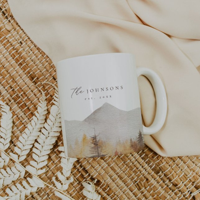 Nom de famille rustique personnalisé Mug Est Mug (Créateur téléchargé)