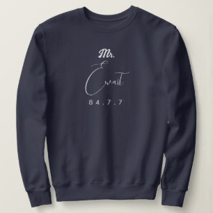 nom de famille sombre avec date et signature sweat