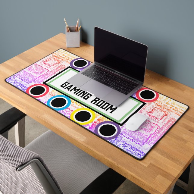 Nom de fille Chambre de jeu Rose Cercles Violets É (Bureau 2)