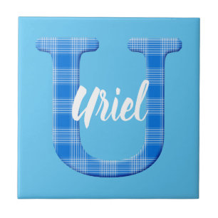 Nom de garçon personnalisé carreau lettre U