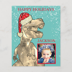 Nom de garçon T-Rex Santa Dinosaur Noël Photo