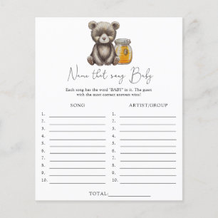 Nom de la chanson \ Bear thème jeu de baby shower