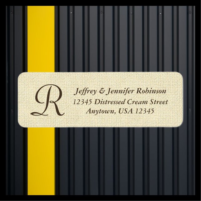 Nom de la crème texturée et monogramme Étiquette d (Créateur téléchargé)