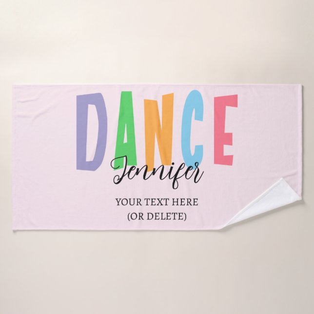 Nom de la danseuse personnalisée - Style de danse  (Serviette de bain)
