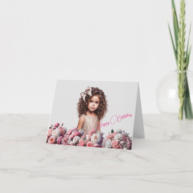 Nom de la fille personnalisée Carte d'anniversaire (Devant)