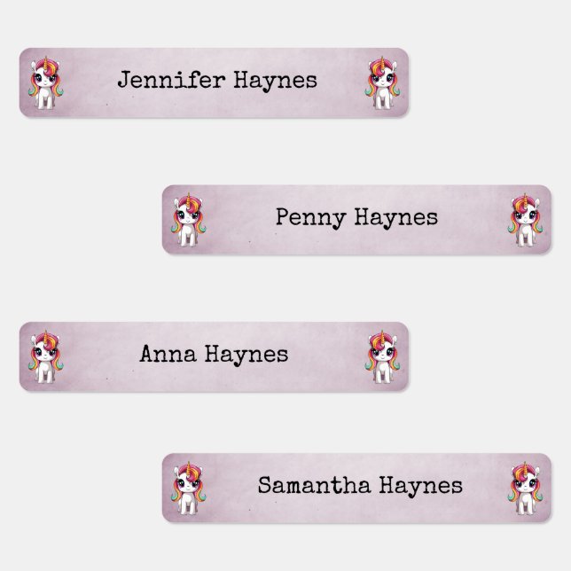 Nom de la fille Tissu Vêtements Étiquette Rainbow  (Groupe)