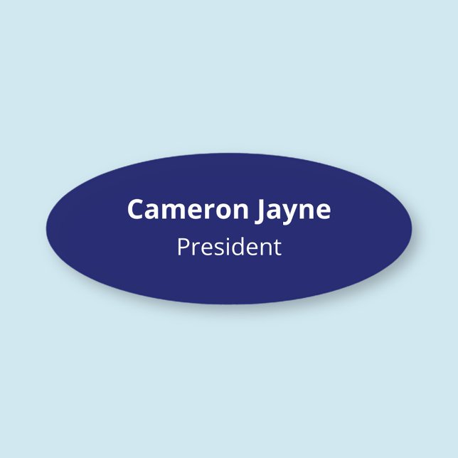 Nom de la forme ovale bleue marine Étiquette ou ma (MISOOK Navy Blue Oval Name Tag)