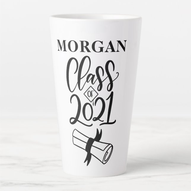 Nom de la graduation Latte Mug personnalisée (Devant)