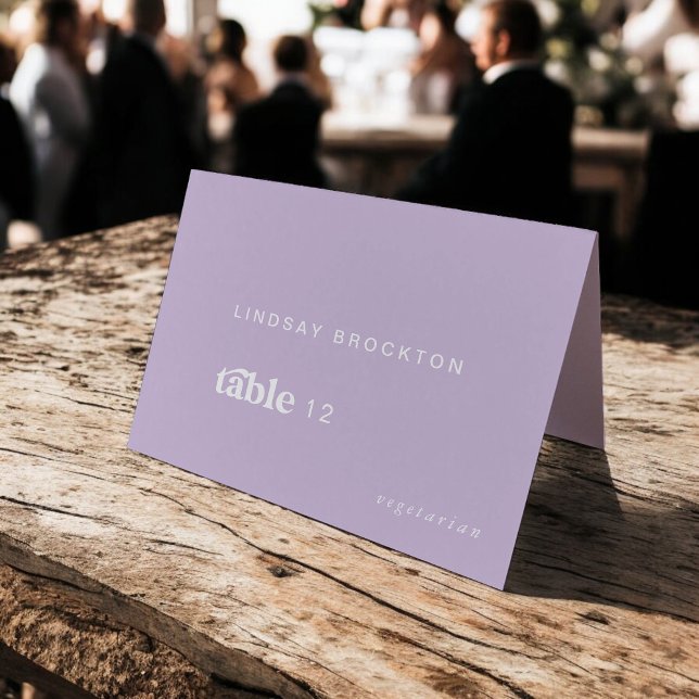 Nom de la lavande d'été rétro Mariage Cartes de pl (Retro Summer Lavender Name Wedding Place Cards)