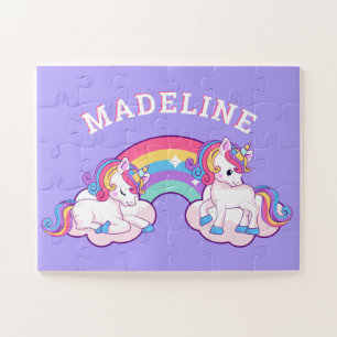 Nom de la licorne arc-en-ciel magique Puzzle viole