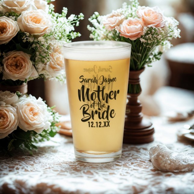 Nom de la mère de la mariée Verre Cadeau de mariag (For the Mother of the Bride. Just add her name and your wedding date)