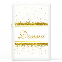 Nom de la Parties scintillant d'or - Zippo Lighter