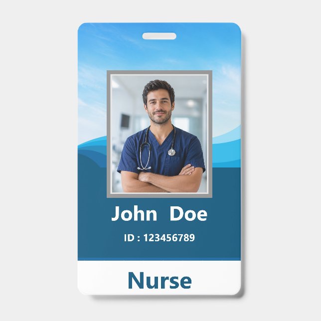Nom de la photo de l'employé Badge d'infirmière ID (Avant)
