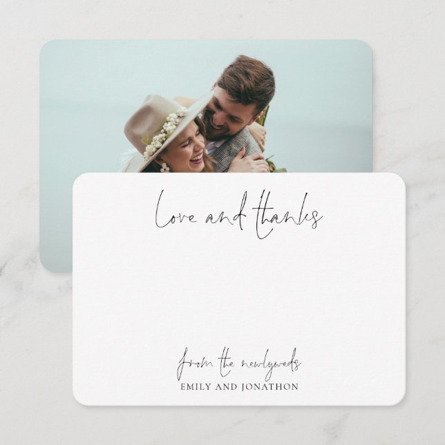 Nom de la photo Script Mariage nouvel amour Merci (Devant / Derrière)