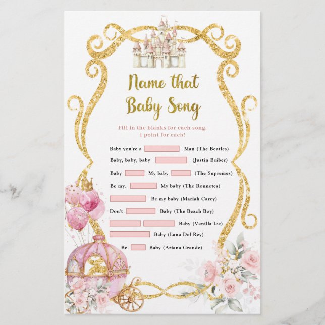 Nom de la Princesse Royale Jeux de Chansons pour B (Devant)