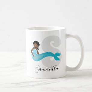 Nom de la sirène bleue Monogramme Café Mug