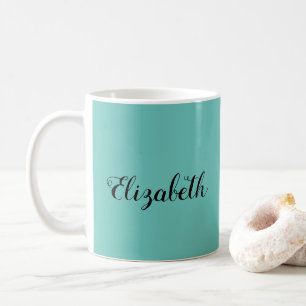 Nom de la tasse de café manuscrite Vert Turquoise
