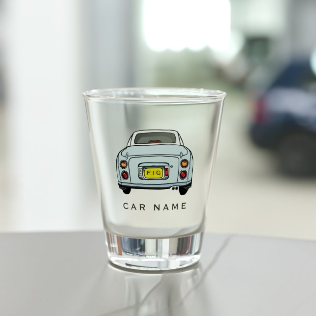 Nom De La Voiture Figaro Bleu Figaro Figaro Verre  (A fun figgy shot glass with space for your car name )