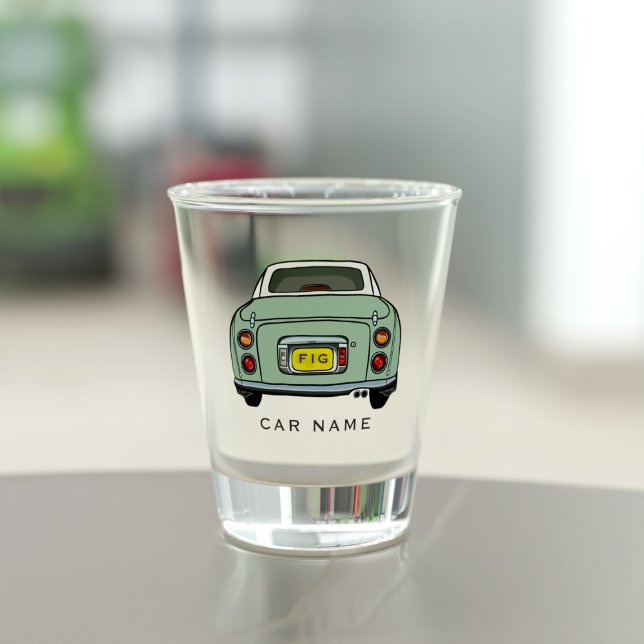 Nom De La Voiture Figaro Vert Figaro Figaro Verre  (A fun figgy shot glass with space for your car name )
