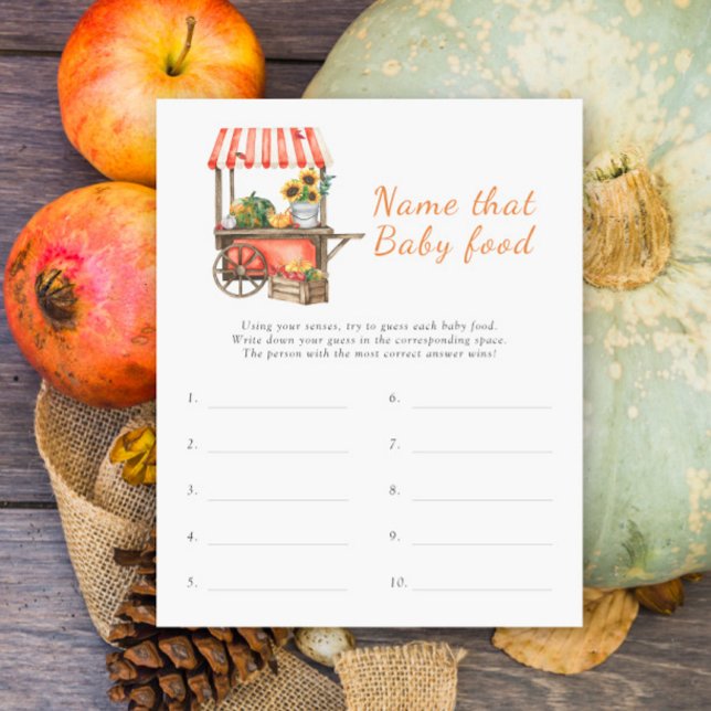 Nom de l'aliment pour bébé - baby shower Citrouill (Créateur téléchargé)