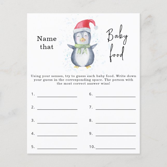 Nom de l'aliment pour bébé - jeu de baby shower (Devant)