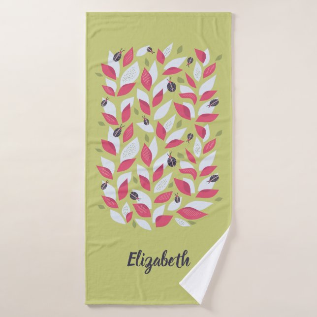 Nom de l'auteur du Plante botanique vert (Serviette de bain)