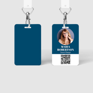 Nom de l'employé Badge minimaliste Photo QR Code b