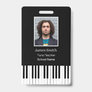 Nom de l'enseignant de piano personnalisé Badge