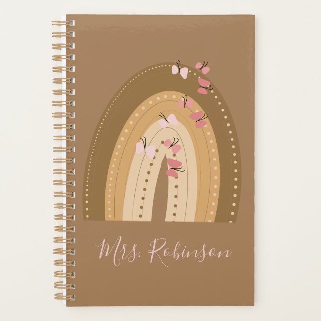 Nom de l'enseignant de script Papillons Arc-en-cie (Devant)