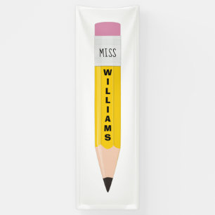 Nom de l'enseignant Pencil Bannière de classe