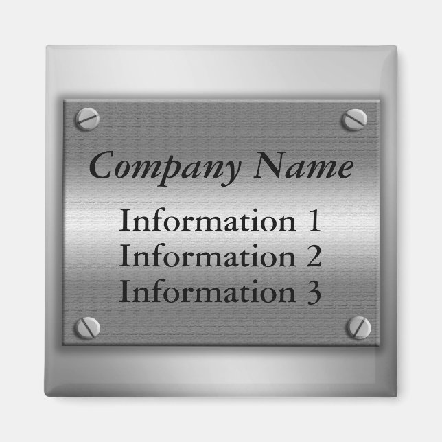 Nom de l'entreprise Aimant à cadre métallique (Devant)