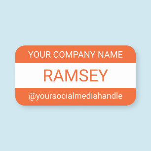 Nom de l'entreprise orange Étiquette ou Arrondi ma