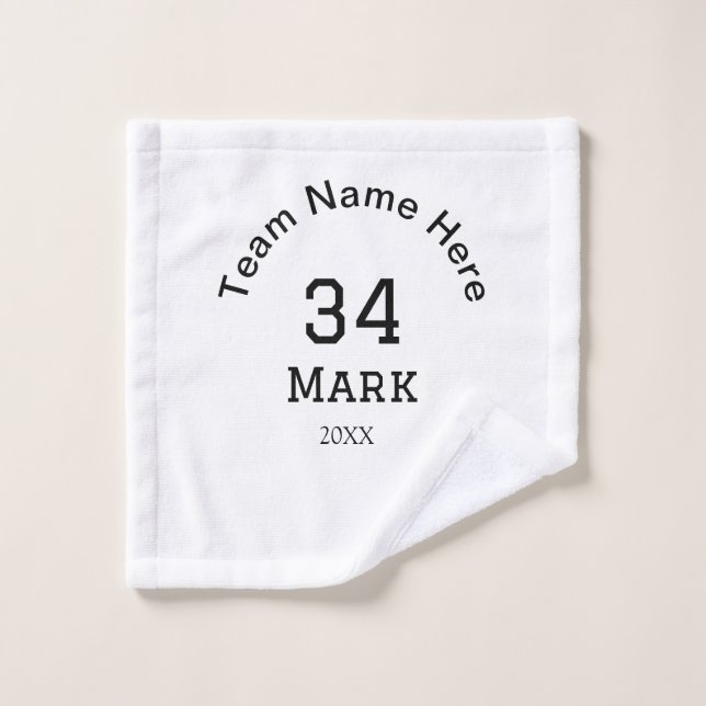 nom de l'équipe ajouter nom du joueur date sports (Gant de toilette)