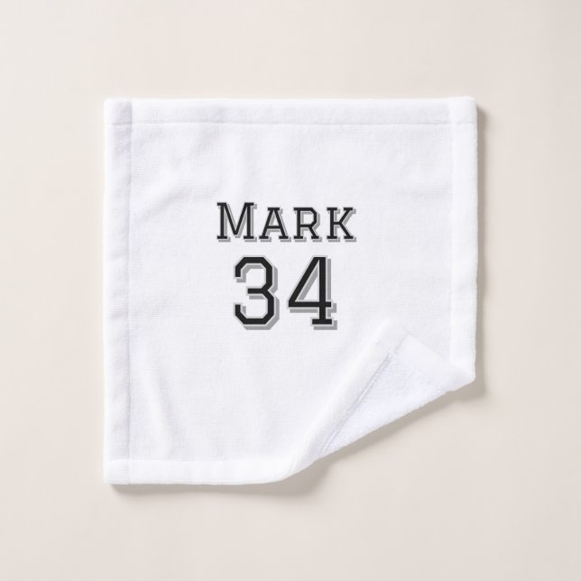 nom de l'équipe ajouter nom du joueur date sports  (Gant de toilette)