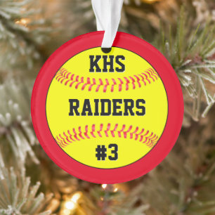 Nom de l'équipe de softball, lettres de l'école et