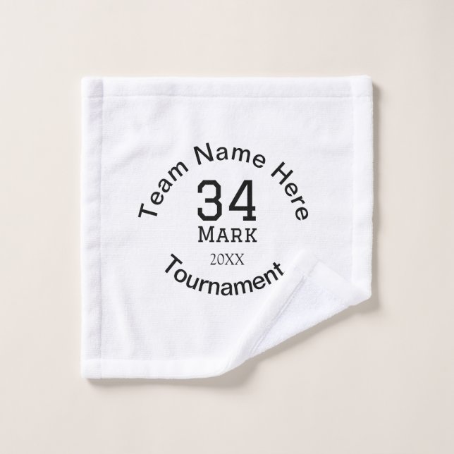 Nom de l'équipe ici ajouter nom tournoi année text (Gant de toilette)