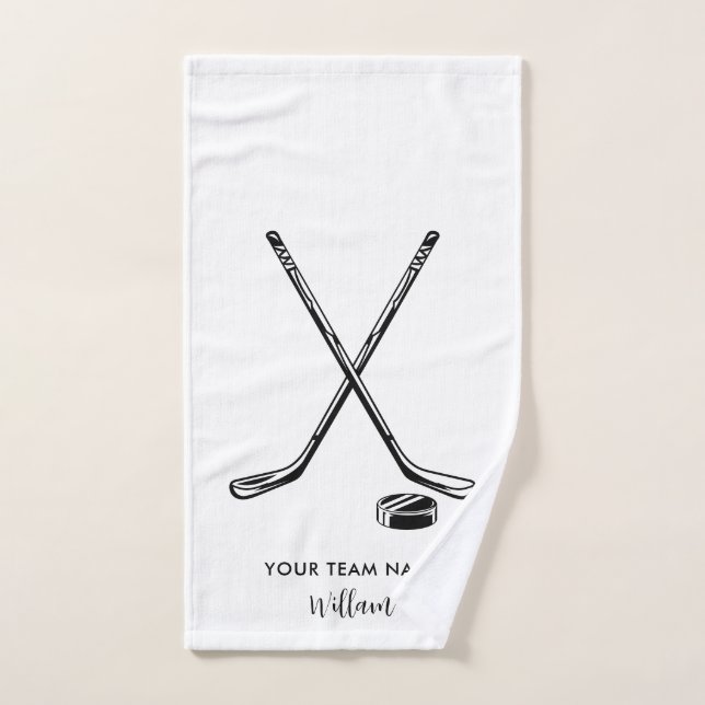 Nom de l'équipe personnalisée Hockey sur glace Bla (Serviette à main)