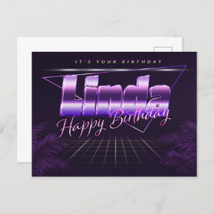 Nom de Linda Prénom Anniversaire de la carte posta