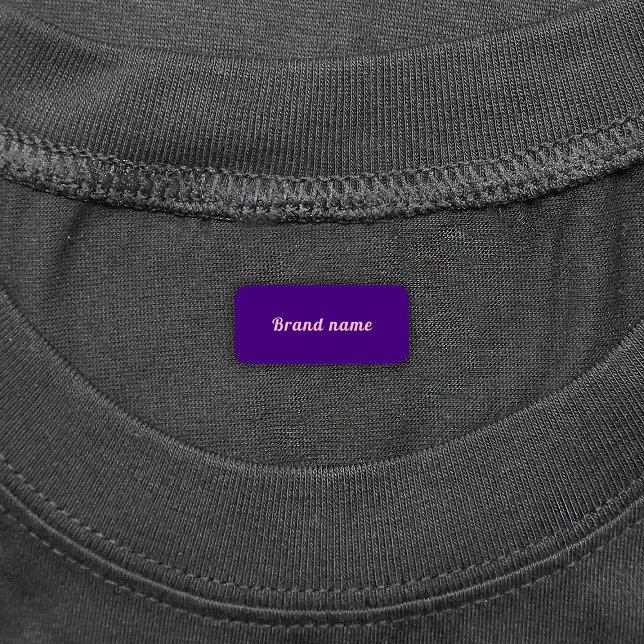 Nom de marque sur le Étiquette de vêtements Rectan (Purple rectangle clothing label with your brand name)