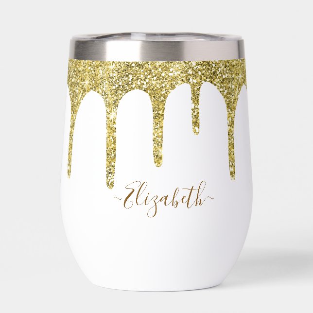 Nom de monogramme pailleté or élégant (Arrière)