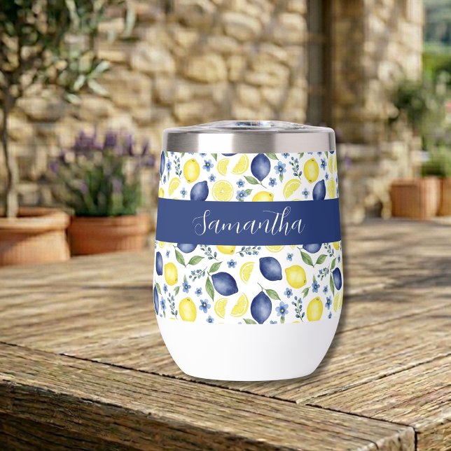 Nom de motif de citron de campagne française bleue (Créateur téléchargé)