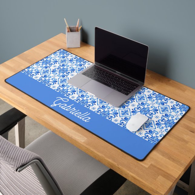 Nom de motif de toile française bleue (Bureau 2)