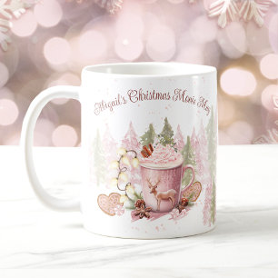 Nom de Noël Pink Hot Chocolat Mug