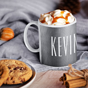 Nom de police maigre, Métal texturé 11oz Mug de ca