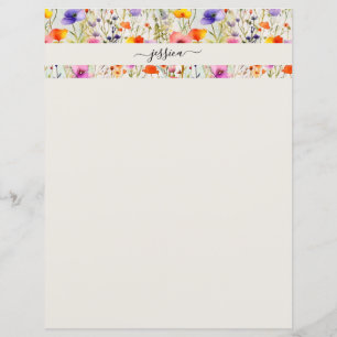 Nom de script de fleurs sauvages élégantes