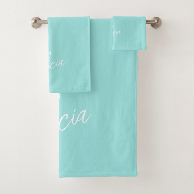 Nom de script de signature blanc aqua personnalisé (En situation)