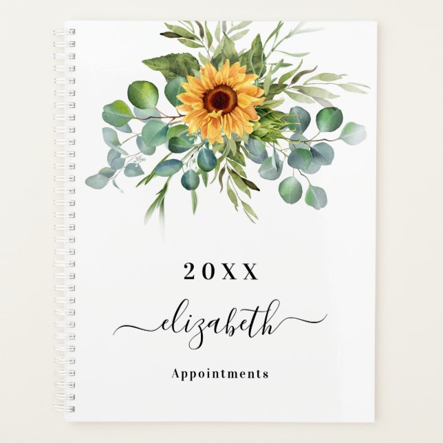 Nom de script eucalyptus tournesol vert (Devant)